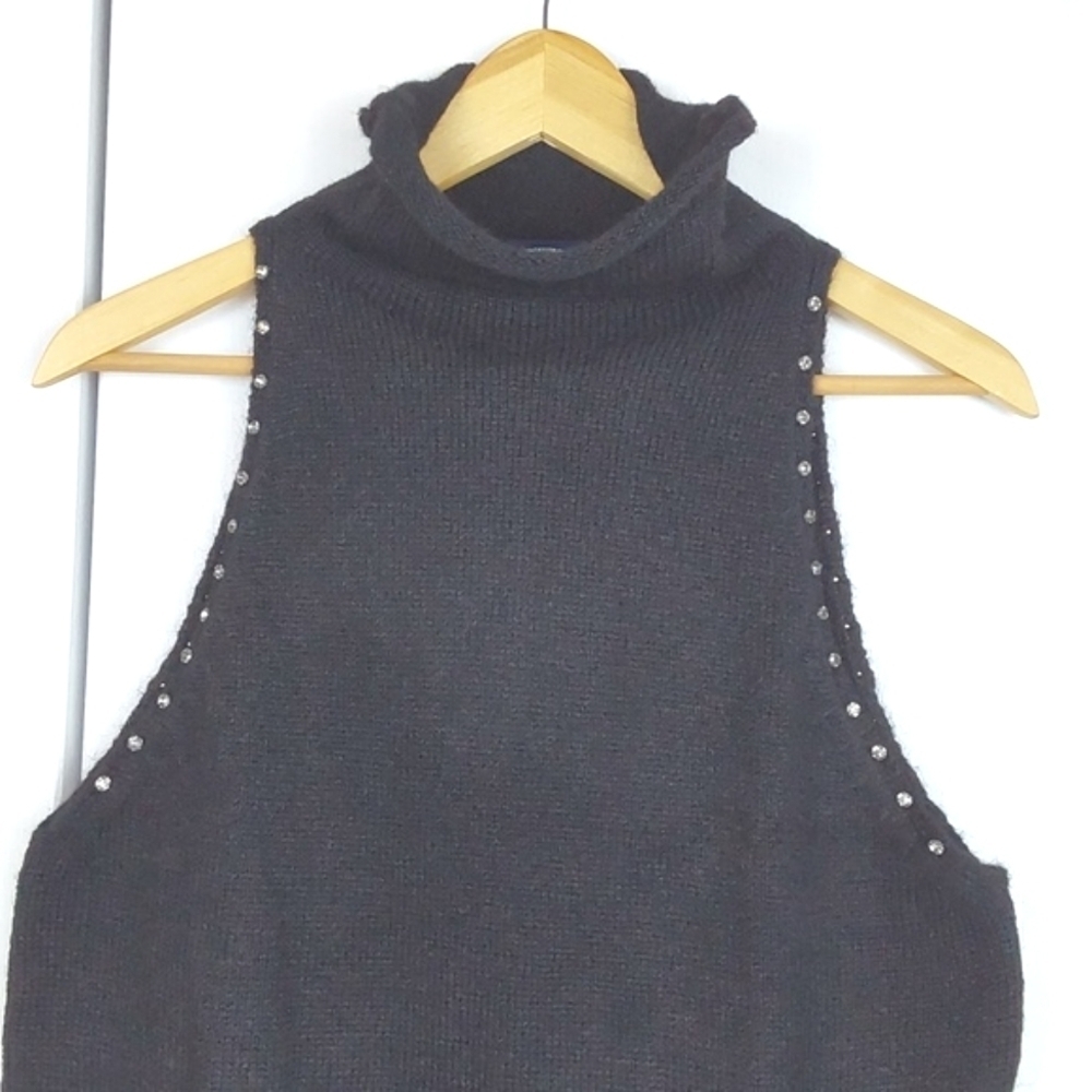 Scoop|Black Sleeveless Rhinestone Dressy Layering knit Stretch Shell Tank  Sz.XL